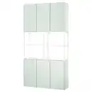 Bild 1 von ENHET Aufbewahrungskombi, weiß/blasses Graugrün, 120x32x225 cm