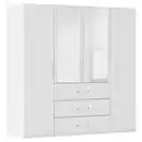 Bild 1 von Novel Drehtürenschrank, Weiß, Kunststoff, 3 Fächer, 3 Schubladen, 201x197x60 cm, Blauer Engel, Goldenes M, BQ - Bündnis für Qualität, Made in Germany, in verschiedenen Größen erhältlich, Hol