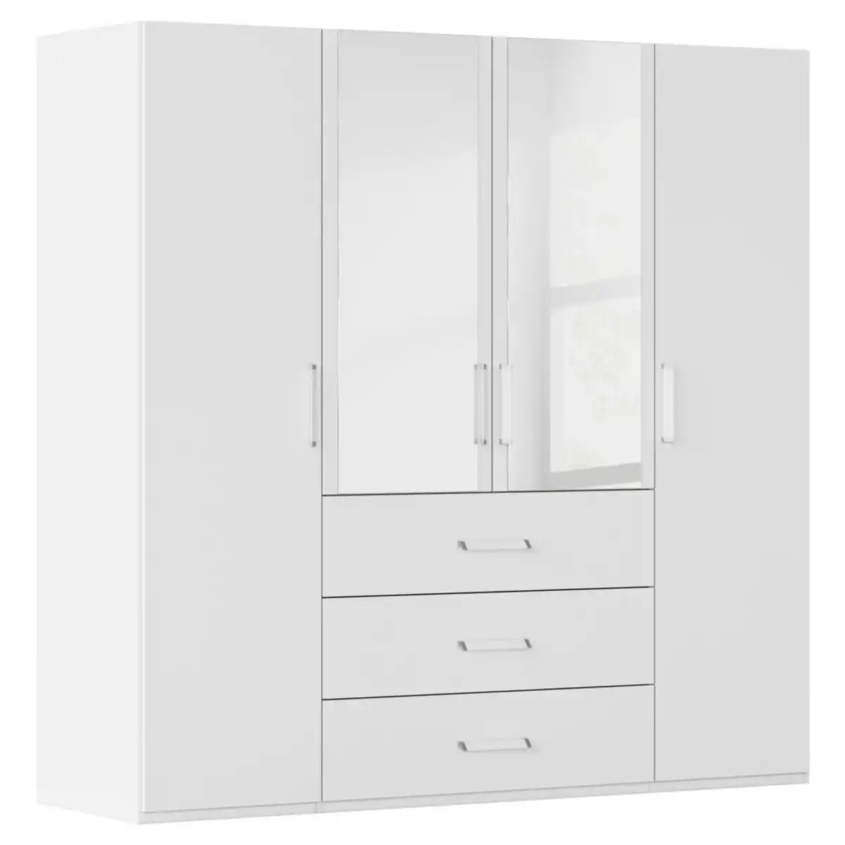 Bild 1 von Novel Drehtürenschrank, Weiß, Kunststoff, 3 Fächer, 3 Schubladen, 201x197x60 cm, Blauer Engel, Goldenes M, BQ - Bündnis für Qualität, Made in Germany, in verschiedenen Größen erhältlich, Hol