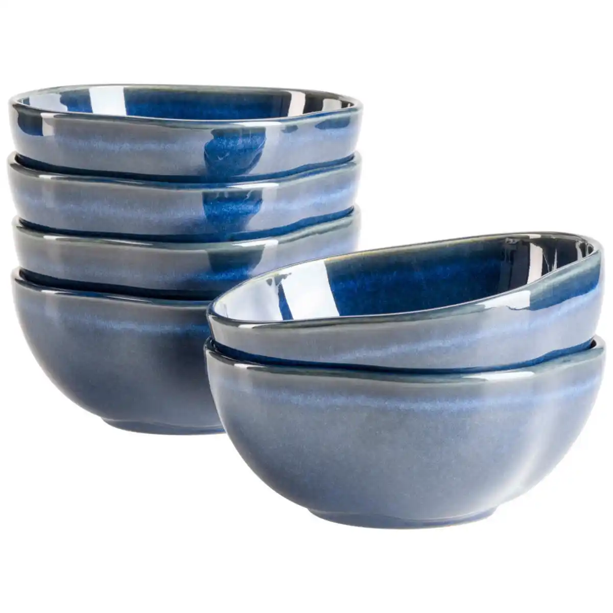 Bild 1 von Mäser Schüssel Cordelia, Blau, Keramik, 6-teilig, organisch, 6.5 cm, lebensmittelecht, Essen & Trinken, Geschirr, Schalen & Schüsseln, Schüsseln