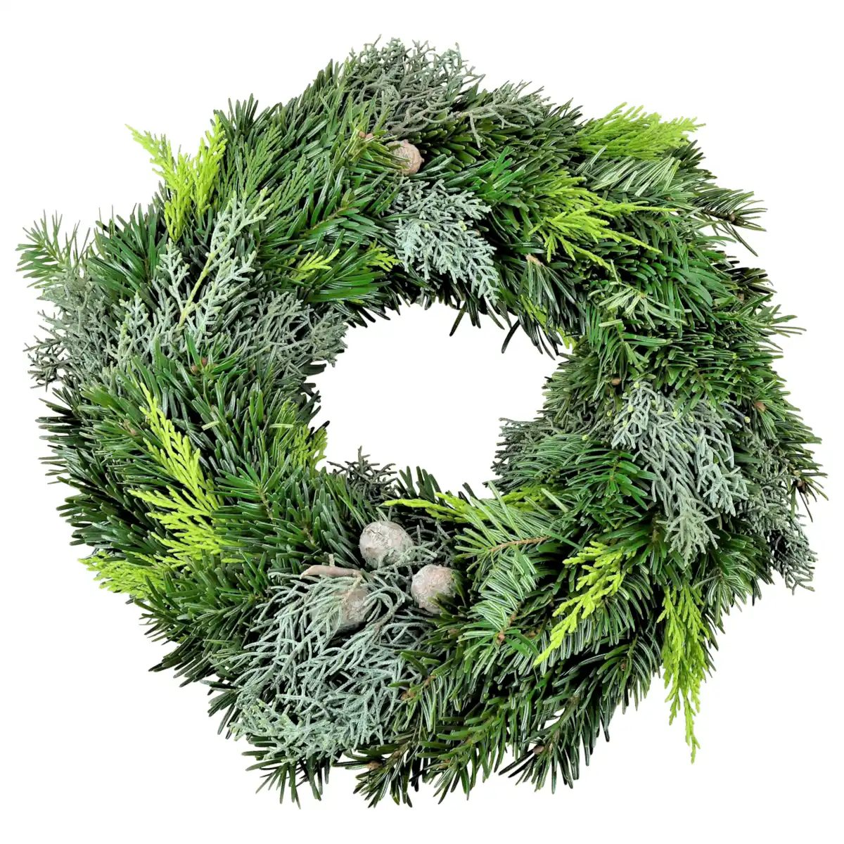 Bild 1 von Naturkranz Mischgrün mit Nordmann Gr. M Ø28cm 1 Stück