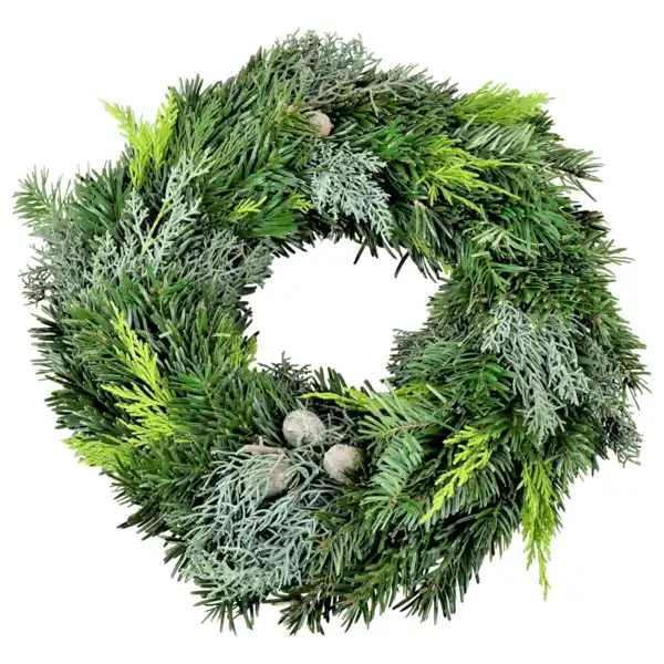Bild 1 von Naturkranz Mischgrün mit Nordmann Gr. M Ø28cm 1 Stück