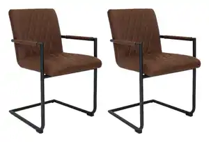 Armlehnstuhl-Set Damian ca. 52x88 cm 2er-Set Braun, Braun