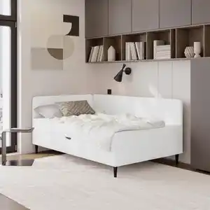 P & B Boxbett, Creme, Textil, H3, Höhe ca. 18 cm, 90x200 cm, Bettkasten, Schlafzimmer, Betten, Boxspringbetten