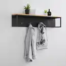 Bild 1 von Garderobe Lorenzo ca. 110x22 cm Metall/Kiefer, Schwarz, Kieferfarben