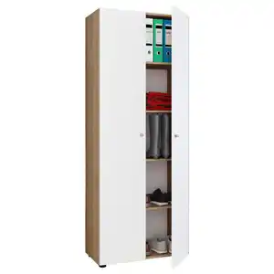 Mid.you Mehrzweckschrank Vandol, Weiß, Eiche, Sonoma Eiche, Kunststoff, 4 Fächer, 70x178x39 cm, stehend, Waschküche, Mehrzweckschränke