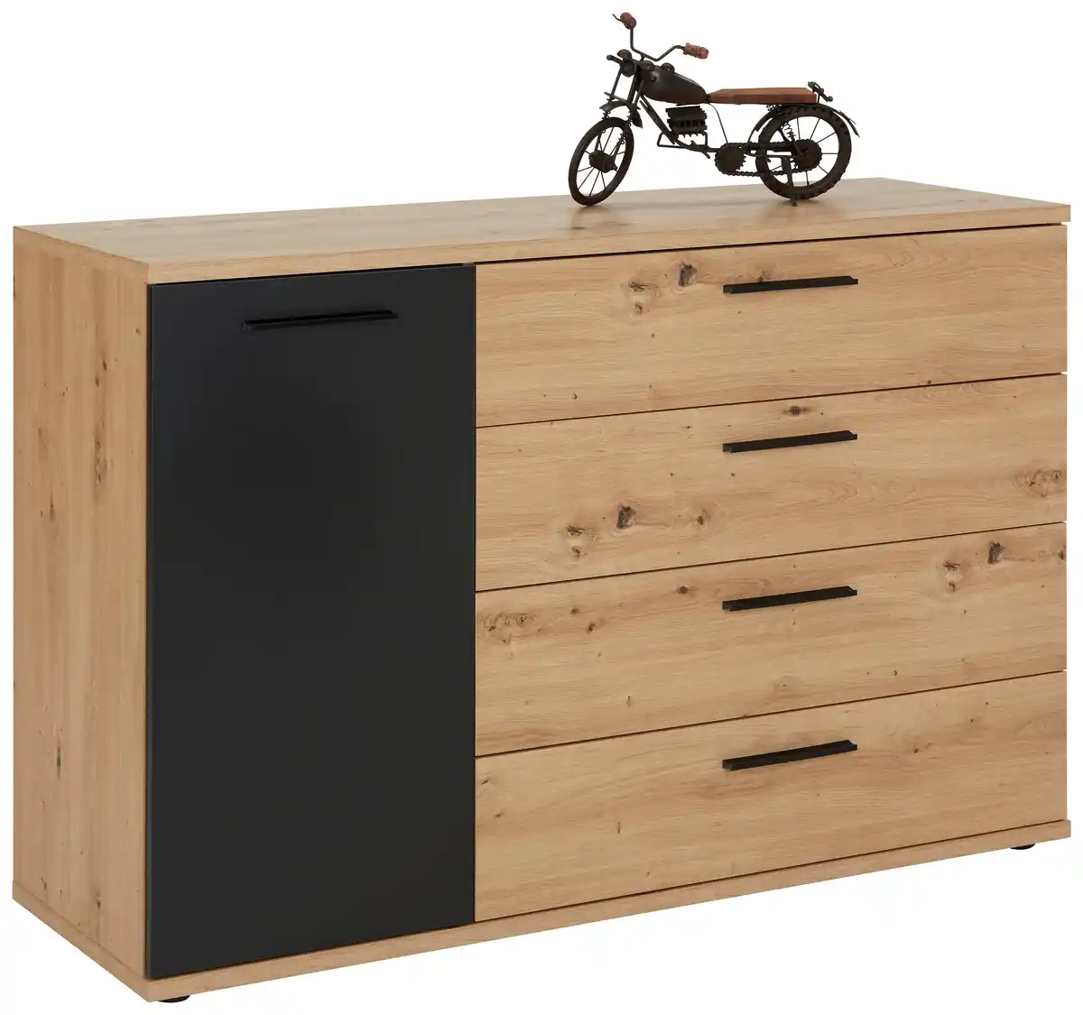 Bild 1 von Kommode in Schwarz/Eichefarben, Schwarz, Eichefarben