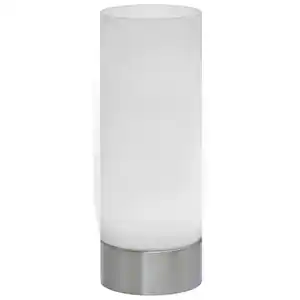 Novel Led-Tischleuchte, Weiß, Nickel, Metall, Glas, Uni,Uni, länglich,länglich, F, 21.5 cm, 3 Helligkeitsstufen, Touch (on/off), Lampen & Leuchten, Innenbeleuchtung, Tischlampen, F