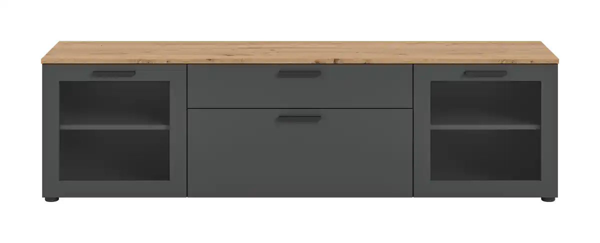 Bild 1 von Lowboard Niklas Grau/Eiche Artisan, Grau, Eiche Artisan