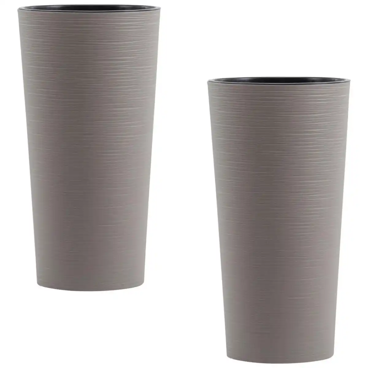 Bild 1 von Siena Garden Übertopf-Set, Grau, Kunststoff, 2-teilig, rund,rund, 46.5 cm, Plastikeinsatz, Dekoration, Blumen & Zubehör, Übertöpfe