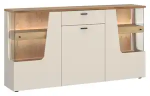 Sideboard Cut Out, B: 165cm Kaschmir/Eichefarben, Eichefarben, Kaschmir