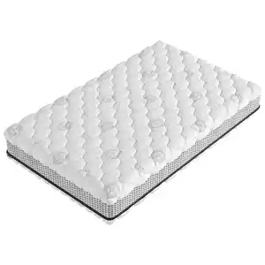 P & B Viscomatratze, Schwarz, Weiß, Textil, H2 + H3, Füllung: Federn, 120x210 cm, Made in EU, Bezug abnehmbar/waschbar, Ober- und Unterseite versteppt, Massagewirkung, Wendematratze, Schlafzimmer,