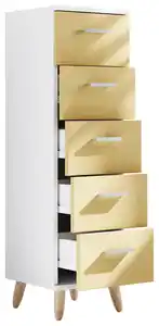 Midischrank Landos ca. 30x100 cm Honigeiche/Weiß, Weiß, Honigeiche