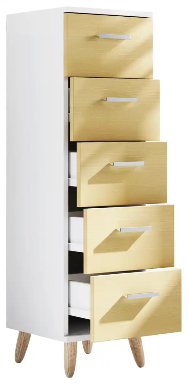 Bild 1 von Midischrank Landos ca. 30x100 cm Honigeiche/Weiß, Weiß, Honigeiche