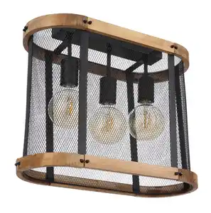 Deckenleuchte 15661D in Schwarz/Braun max. 40 Watt Deckenlampe, Schwarz, Dunkelbraun