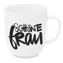 Bild 1 von Kaffeebecher Schöne Frau aus Porzellan ca. 350ml, Schwarz, Weiß