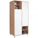 Bild 1 von Ondega Kleiderschrank, Weiß, Eiche Artisan, Holzwerkstoff, 3 Fächer, 98x205x55 cm, Beimöbel erhältlich, Schlafzimmer, Kleiderschränke, Drehtürenschränke