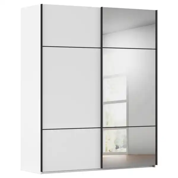 Bild 1 von Novel Schwebetürenschrank, Weiß, Metall, 7 Fächer, 2 Innenschubladen Schubladen, 162x223x68 cm, Blauer Engel, Goldenes M, BQ - Bündnis für Qualität, Made in Germany, Typenauswahl, umfangreiches