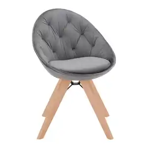 Stuhl Daria Grau Samt Drehbar Gepolstert, Dunkelgrau