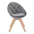 Bild 1 von Stuhl Daria Grau Samt Drehbar Gepolstert, Dunkelgrau