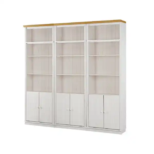 Bild 1 von Livetastic Bücherwand Lillehammer, Kiefer, Honig, Holz, Kiefer, massiv, 15 Fächer, 223x222x34 cm, Wohnzimmer, Regale, Bücherregale