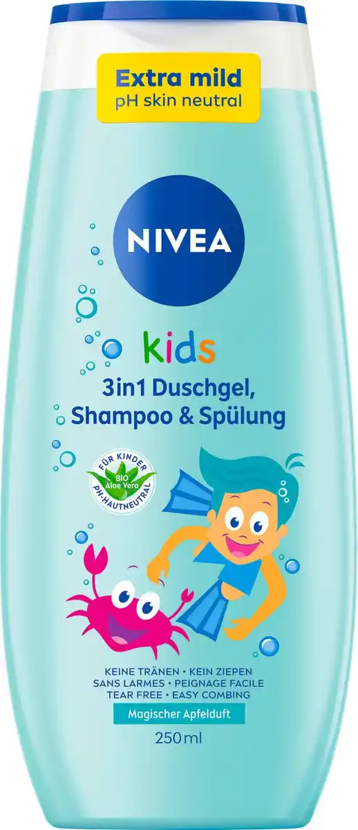 Bild 1 von NIVEA Kids 3in1 Duschgel, Shampoo & Spülung, 250-ml-Fl.