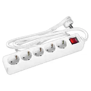 Powertec Electric Steckdosenleiste 5-fach mit Flachstecker