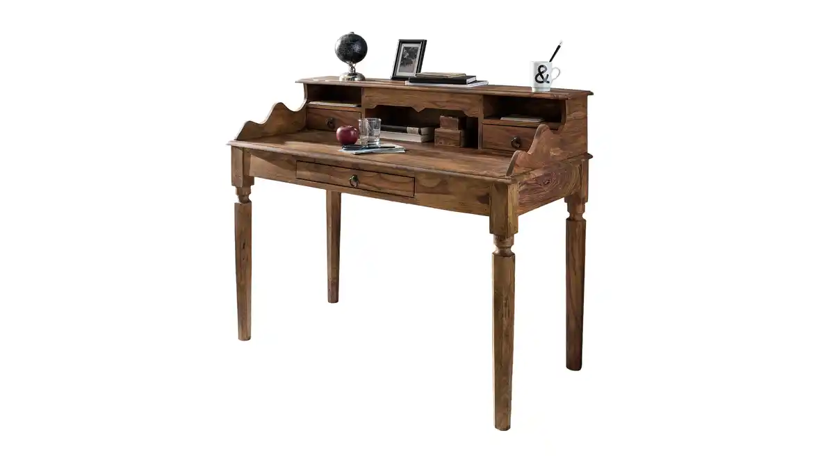 Bild 1 von Schreibtisch Sheesham massiv gebeizt 115 x 60 cm - RAGNAR