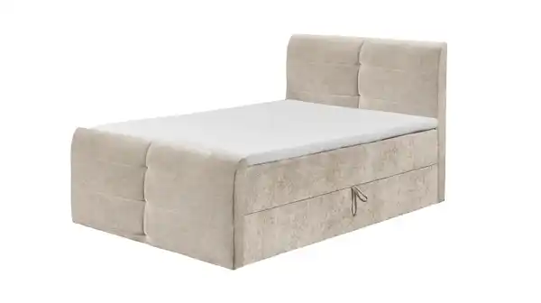 Bild 1 von Boxbett 120 x 200 cm mit Bettkasten beige - MADEIRA