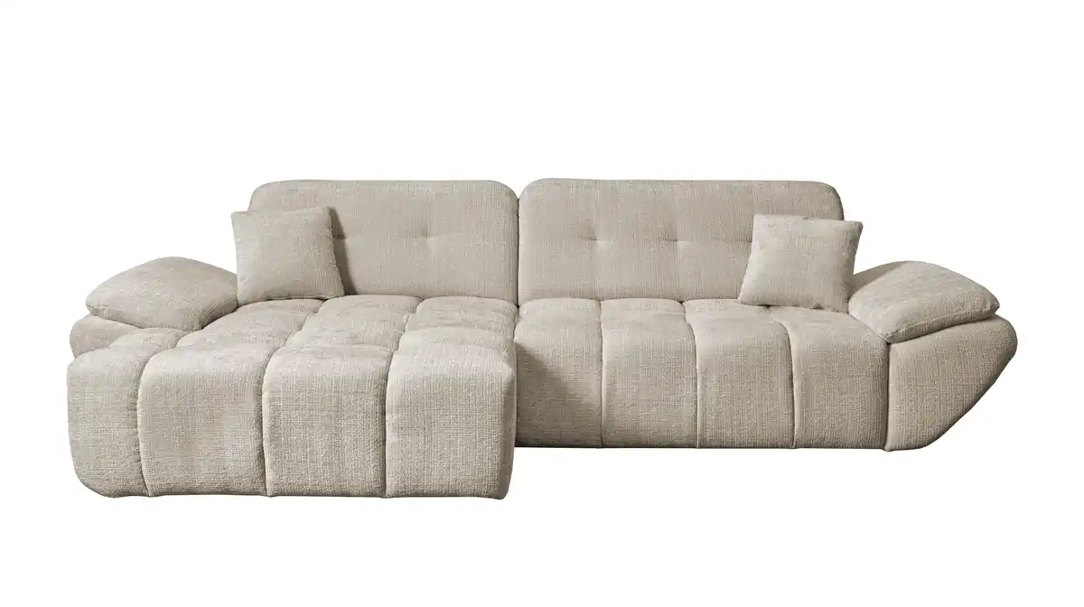 Bild 1 von Ecksofa creme 308 cm - Sitztiefenverstellung ausziehbar - HUGO