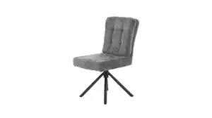 Polsterstuhl grau Drehstuhl Taschenfederkern Chenille - HEDIA