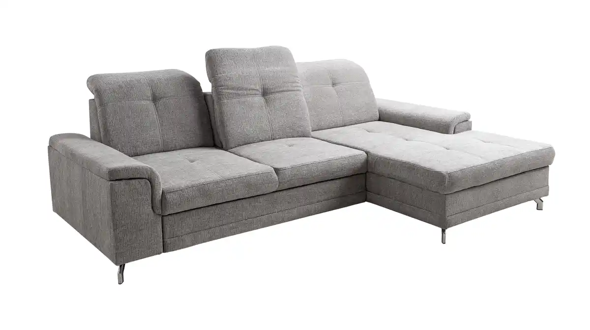 Bild 1 von Ecksofa mit Schlaffunktion grau 270 x 180 cm - Bettkasten - BRITTA
