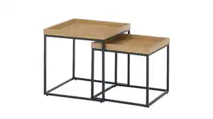 Couchtisch 2er-Set Eiche - 50 x 50 cm - 45 x 45 cm - UBEDA