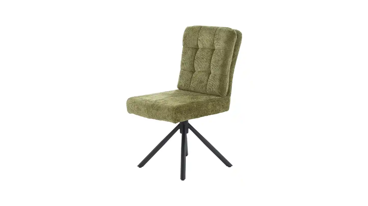 Bild 1 von Polsterstuhl grün Drehstuhl Taschenfederkern Chenille - HEDIA