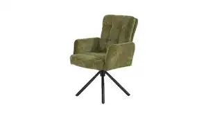 Armlehnstuhl grün Drehstuhl Taschenfederkern Chenille - HEDIA
