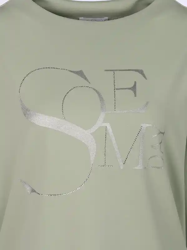 Bild 3 von Damen Sweatshirt mit Glitzerprint und Glitzersteinchen Salbei