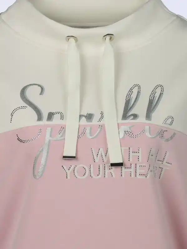 Bild 3 von Damen Sweatshirt mit Wording Print und Glitzersteinchen Lila