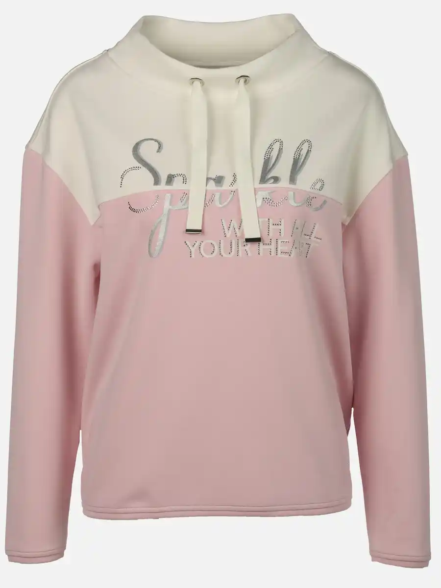 Bild 1 von Damen Sweatshirt mit Wording Print und Glitzersteinchen Lila