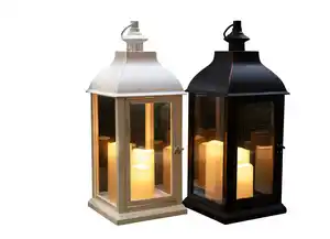 Deko-Laterne mit 3 LED-Kerzen und Timerfunktion