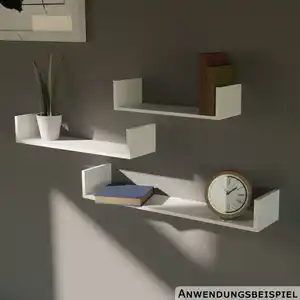 Wandregal 3er-Set weiß 30/45/60 x 15 x 10 cm