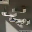 Bild 1 von Wandregal 3er-Set weiß 30/45/60 x 15 x 10 cm