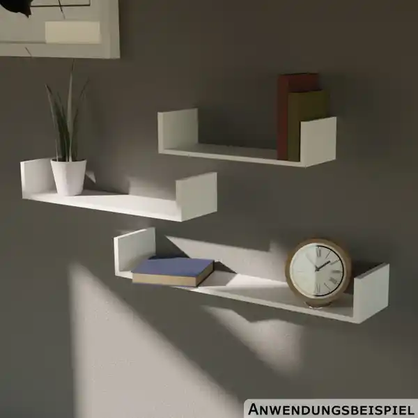 Bild 1 von Wandregal 3er-Set weiß 30/45/60 x 15 x 10 cm