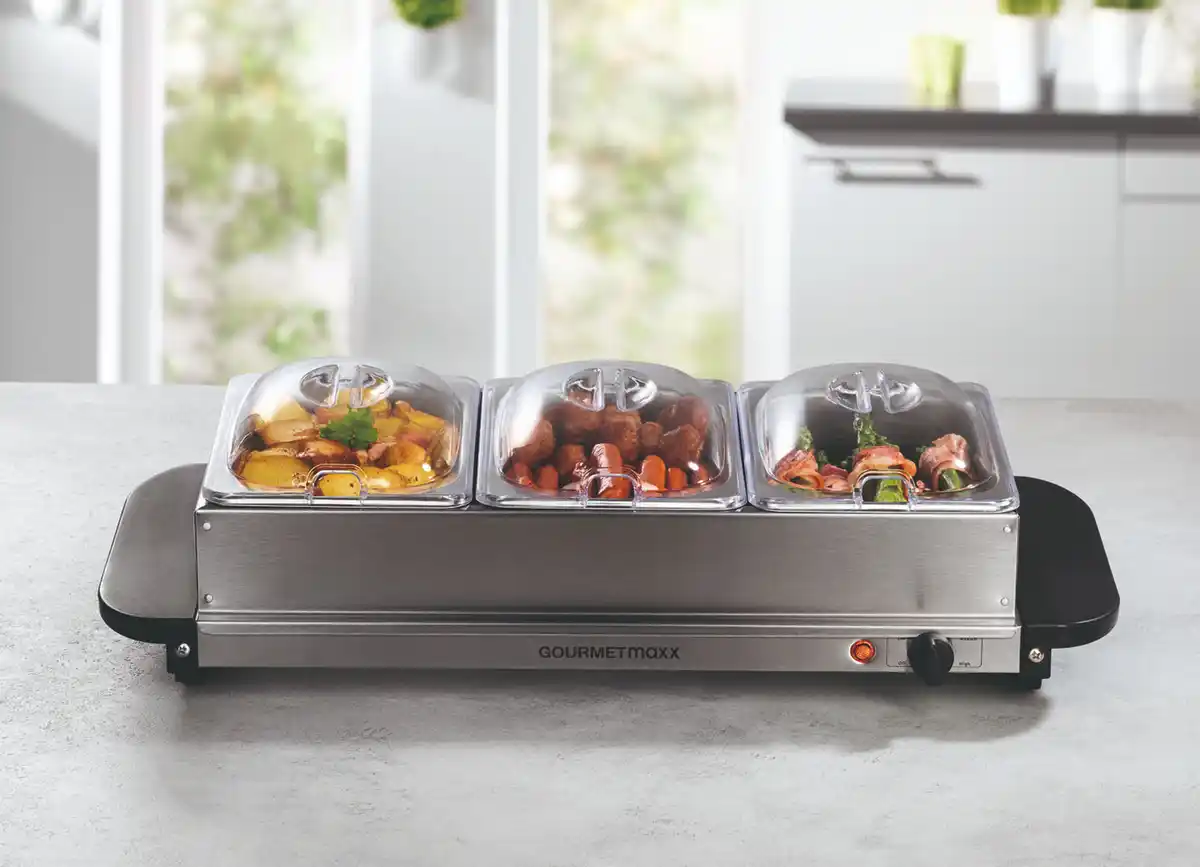 Bild 1 von GOURMETmaxx Buffetwärmer mit 3 Schalen