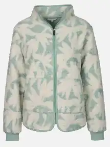 Damen Teddy-Cardigan im Blouson Style Blau