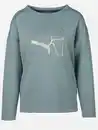 Bild 1 von Damen Sweatshirt mit Glitzerprint und Glitzersteinchen Blau