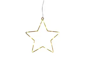 Micro-LED Metall-Stern 15 warmweiße LEDs