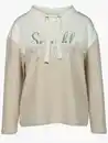 Bild 1 von Damen Sweatshirt mit Wording Print und Glitzersteinchen Beige