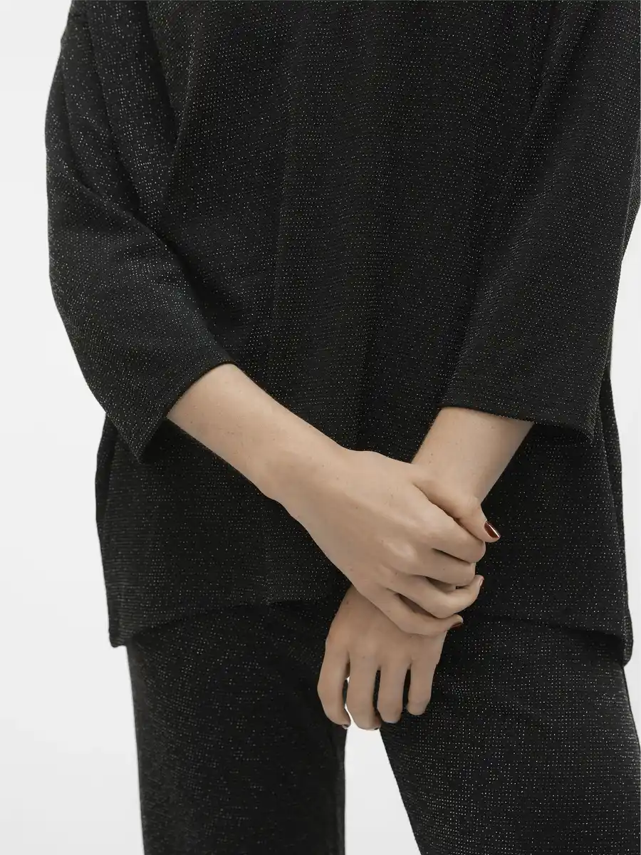 Bild 3 von Vero Moda VMKANVA 3/4 GLITTER V Pullover mit Glitter Schwarz