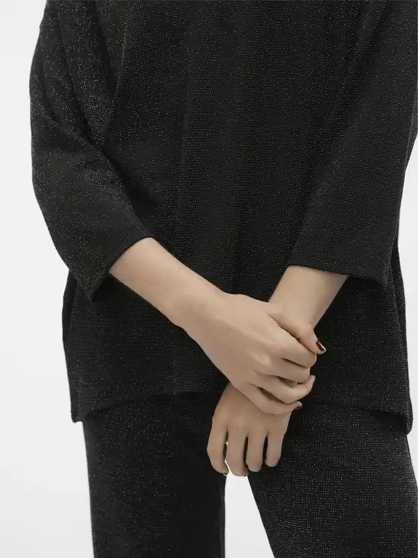 Bild 3 von Vero Moda VMKANVA 3/4 GLITTER V Pullover mit Glitter Schwarz