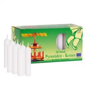 Pyramidenkerzen 50 Stück Weiß